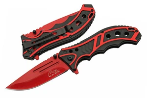 Cuchillo plegable con asistencia de resorte | Rite Edge hoja de acero roja negra hoja táctica EDC - Imagen 1 de 4