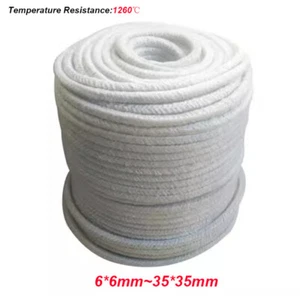 Ceramic Fiber Gland Packing Sealing Strip Temp Resistant 6-35mm For Furnace Door - Picture 1 of 3