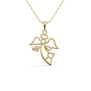 Engel Anhänger mit Herz Gelb-, Weiß-, Roségold in 8/14/18K PARGOLD - Bild 1 von 24