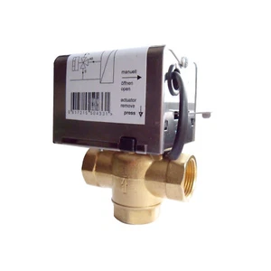 Motorventil 3-Wege 230V 1“ IG Messing automatische Rückführung federbetrieben - Bild 1 von 3
