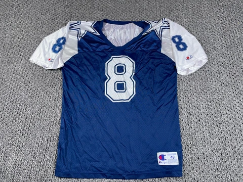 VTG Champion Troy Aikman Jersey Adult 48 Dark Blue Dallas Cowboys USA Made Cover