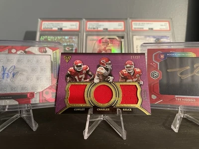 2015 Triple Threads Trios Kelce, Charles, Conley #TTR-CCK Purple /27 (MEM, RC) - Image 1 of 2