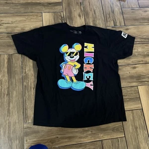 NeffDisney Shirt Mens XL Short Sleeve Mickey Big Graphic Cotton Stretch Slim - Picture 1 of 7