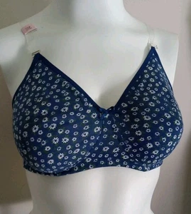 Sujetador inalámbrico Rosaline Sodalita azul pétalos florales correa transparente extraíble talla 38C - Imagen 1 de 7