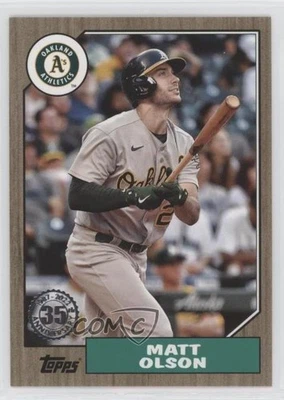 2022 Series 1 1987 Topps Baseball 35th Anniversary Gold /75 Matt Olson #T87-25 - Image 1 of 2