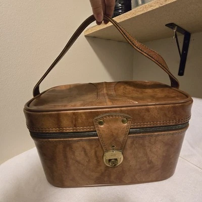 Maleta de cuero marrón vintage equipaje de mano para pasar la noche Airway Industries Foto 1 de 4