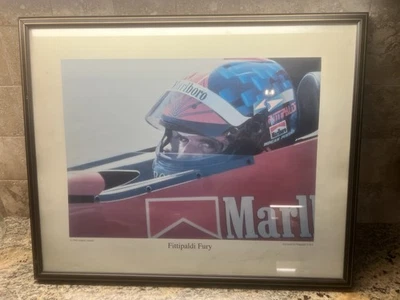 Impresión original firmada por Emerson Fitipaldi 1996 Foto 1 de 2