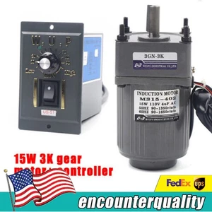 15w Ac Reversible Single Phase Electric Gear Motor Speed Controller 1:3 450 Rpm - Picture 1 of 11