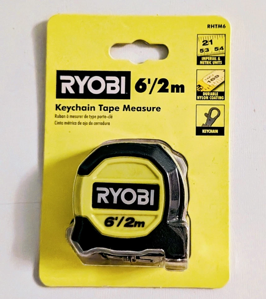 Ryobi 6'/2m Keychain Tape Measure RHTM6 - Image 1 of 1