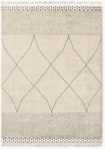 Lana premium anudada a mano hilada aporta lujo suavidad mezcla moderna abstracta - Imagen 1 de 5