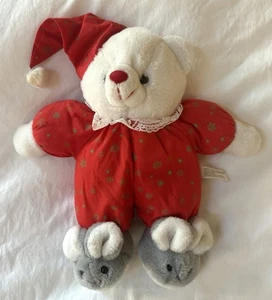 House of Lloyd Holiday Glow in the Dark Teddybär in rot Schlafanzug Hausschuhe Plüsch - Bild 1 von 6