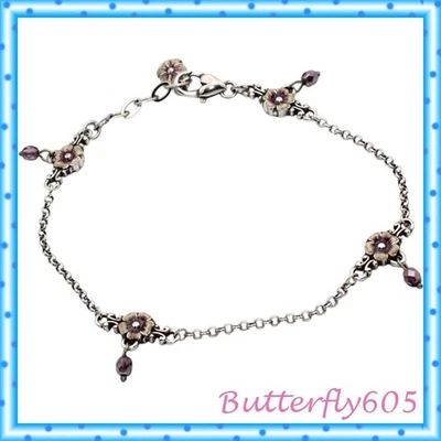 Brighton Forget Me Not 紫色花朵停产脚链 — 第 1/4 张图片