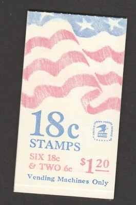 US 1892-1893 1893a BK138 Flag & Anthem 6c 18c booklet 8 MNH 1981 - Image 1 of 2