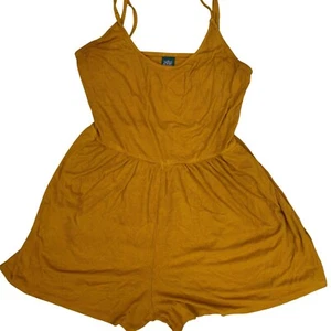 Mameluco Wild Fable tejido acanalado sin mangas informal cómodo amarillo mostaza M - Imagen 1 de 5