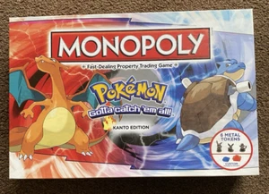 🎲 Hasbro Monopoly Pokemon Kanto Edition Board Game Boxed and Complete 2017 🎲 - Picture 1 of 4
