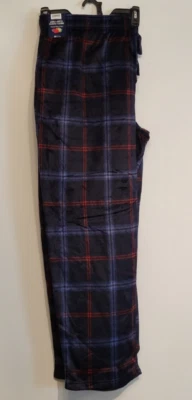 Мужские флисовые брюки Fruit of the Loom Peacoat 2XL 44-46 черные сине-красные пижамные брюки - Изображение 1 из 4