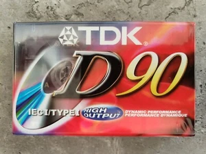 Blank TDK D90 IEC1 Type 1 High Output  Audio Tape Cassette! Factory Sealed!  - Picture 1 of 1