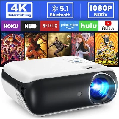9500 Lumen Mini Beamer, 4K HDR Heimkino, 200 Zoll, Bluetooth, Full HD Projektor - Bild 1 von 4