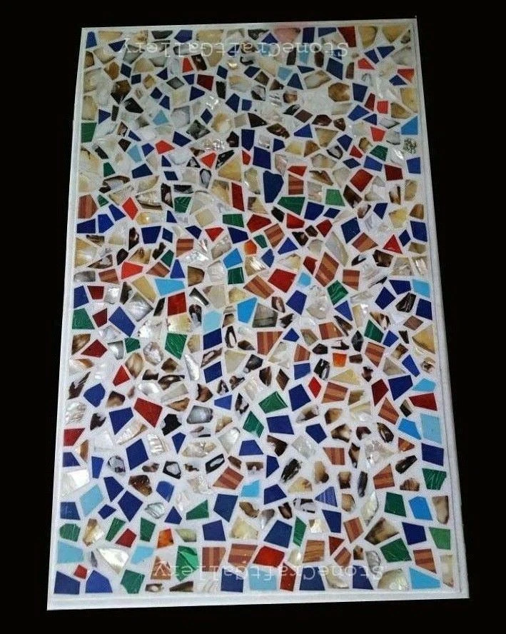 48" x 32" Marble dining / center Table Top home Decor Inlay marquetry work - Image 1 of 1