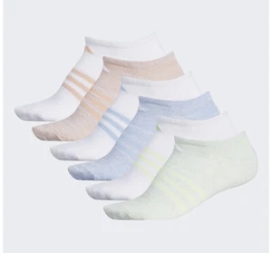 Adidas Superlite No Show Girls Socks 6 Pair Size 3Y-9 New FREE SHIPPING!! - Picture 1 of 11