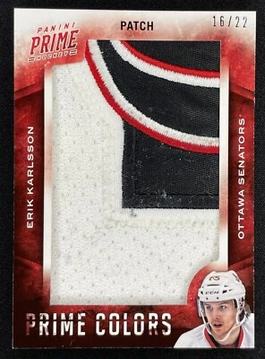 2013-14 Panini Prime Hockey Erik Karlsson Prime Colors Shoulder Patch /22 - Image 1 of 2