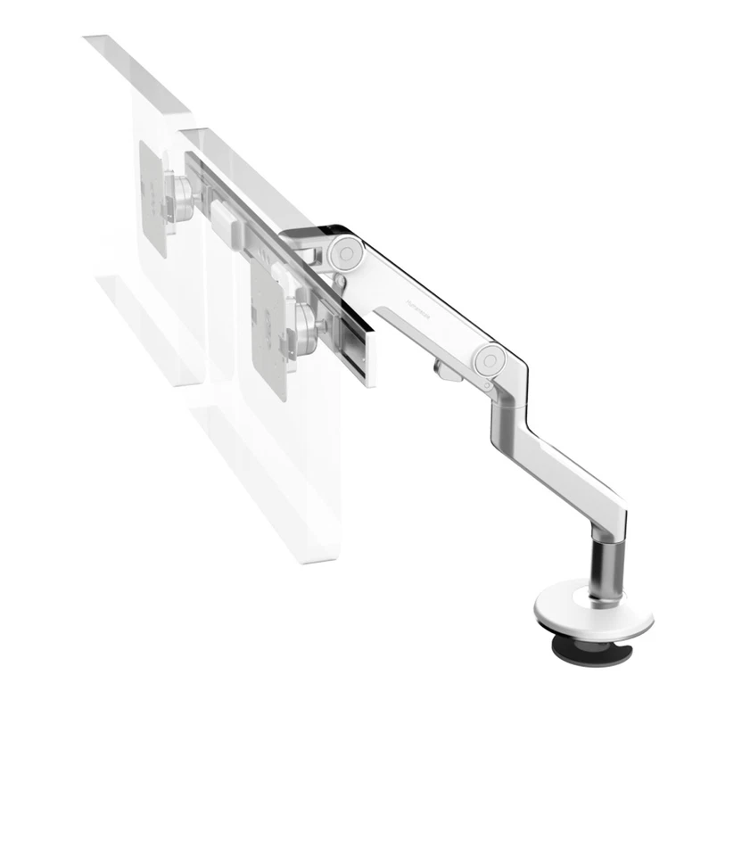 M8 Humanscale Dual Monitor Arm Crossbar Aluminum Bolt Through Desk Mount M8BW1C