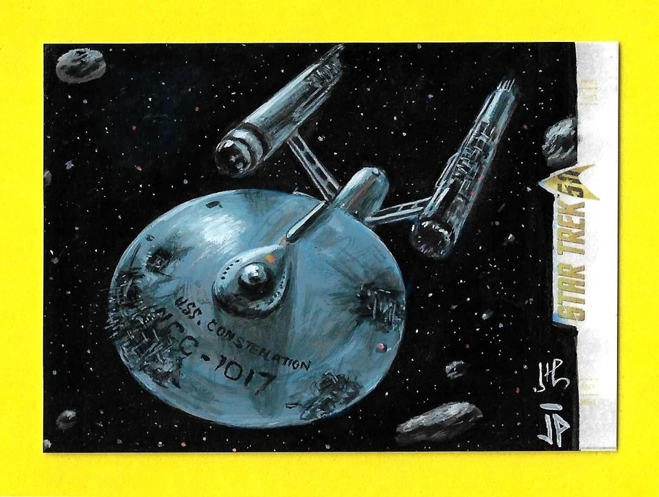 2017 Star Trek 50th Anniversary Enterprise Sketch Jason Potratz and Jack Hai - Image 1 of 3