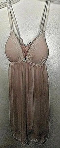 Intimo Donatella 100% poliéster gasa rubor sólido babydoll - Imagen 1 de 11