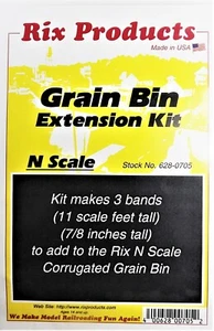 N Scale Rix Products 628-0705 Corrugated Grain Bin Extension Kit - Picture 1 of 1