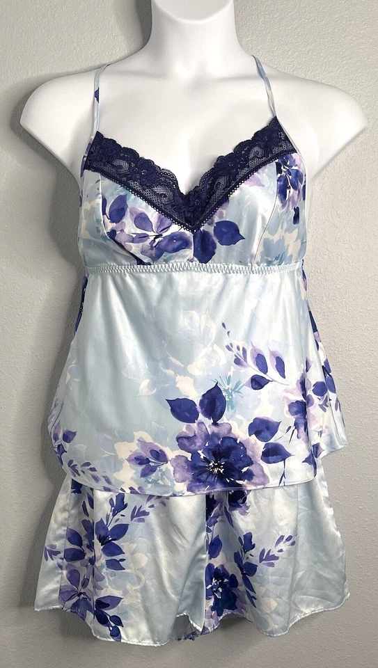 Conjunto de pijama corto y sin mangas Apt 9 Intimates azul floral para mujer talla L Foto 1 de 4