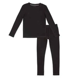 Boys Cuddl Duds Black Textured 2-piece Pajama Base Layer Set Size Medium 8-10 - Picture 1 of 1