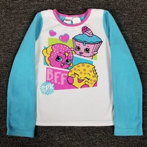 Shopkins Pajama Top Girls Large 10 Multicolor BFF Graphic Pullover Sleep Shirt - Picture 1 of 9