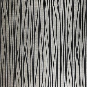 Modern Flocked Wallpaper Roll Blue Silver Textured Flocking Velvet Wave Lines 3D - Picture 1 of 12