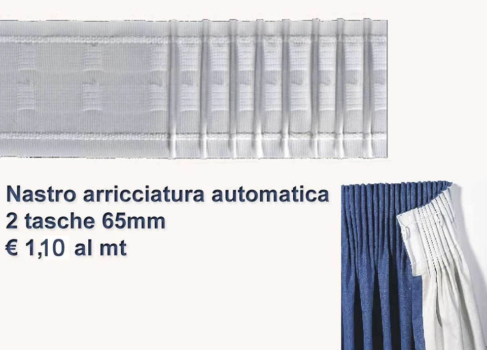 FEDERICO TOLINO TENDAGGI Fettuccia, riloga, arricciatenda per tendaggi 2 fili 2 tasche PROFESSIONALE