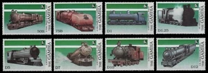 Gambia 1989 - Mi-N.o 873-880 ** - Estampillada sin montar o nunca montada - Locomotoras / Locomotoras - Imagen 1 de 1