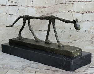 WALKING CAT MAGNIFICENT BRONZE SCULPTURE HOME DECORATION HANDCRAFTED QUALITY - Picture 1 of 7