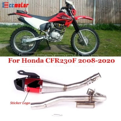 Silenciador de escape con tubo de enlace para Honda CRF230F 2008-2020 Supermoto Dirt Bike Foto 1 de 4
