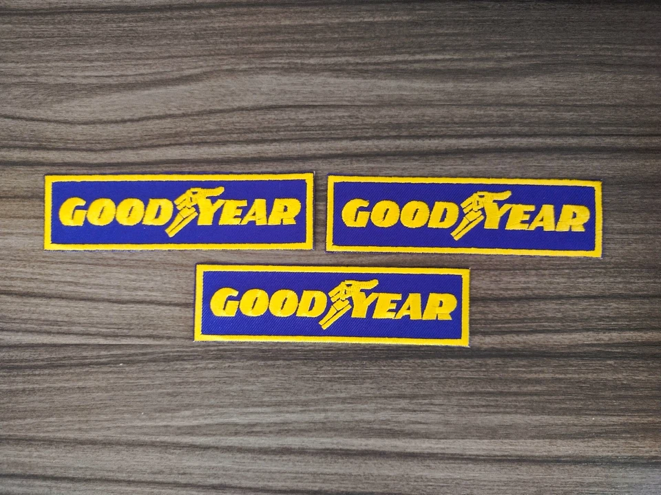 3 pcs GOODYEAR Racing Car MOTOR Iron on Patch Embroidered Sew on Coat/Jacket/bag - Image 1 of 4