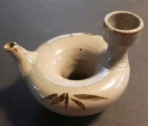 RARE Vintage Ceramic Pottery Japanese Round Donut Hole Tokoname Sake Teapot - Picture 1 of 16