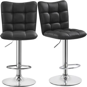 2-er Set Barhocker Höhenverstellbarer Drehhocker mit Fußstütze 136 kg Belastbar - Bild 1 von 72
