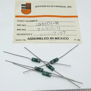 ( 5 PCS ) 100uH Fixed RF Inductors Vintage Jeffers - Picture 1 of 2