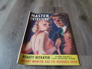 VINTAGE 1940 APRIL MASTER DETECTIVE MAGAZINE #1 - Picture 1 of 5