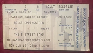 Talón de entradas para concierto de Bruce Springsteen 12 de junio de 2000 en el estadio de karité de Nueva York - Imagen 1 de 2