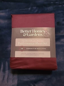 Better Homes & Gardens 400 Thread Count Hygro Cotton Bed Sheet Set Full Burgandy - Picture 1 of 4