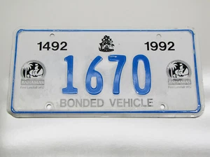 Bahamas Inseln 92 Serie First Landfall Bonded Vehicle Auto Nummernschild - 1670 - Bild 1 von 3