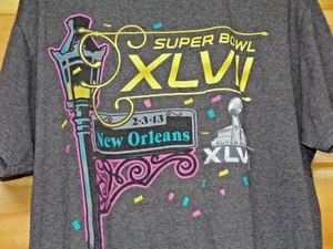 New Orleans Men’s 2013 Super Bowl XLVII T-Shirt Ravens vs. 49ers Gray Size L - Picture 1 of 8