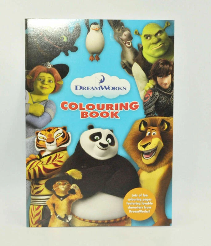 1x DreamWorks Colouring Book Fun Cartoon Designs A4 Kids Travel Coloring 36 Page