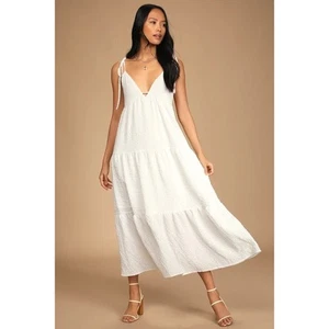 Lulus Womens Dress Sleeveless Spaghetti Strap White Size Small Lined Pockets - Picture 1 of 6