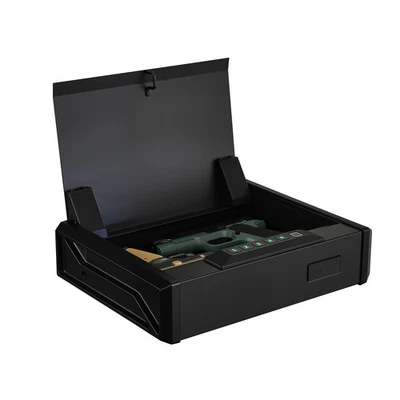 Uimoso Gun Safe with Fingerprint, Password, Key Access for 2 Pistols & Magazines - Image 1 of 4