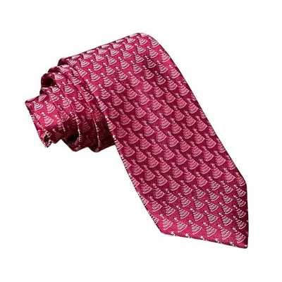 NUEVO Corbata Nordstrom Cuello Para Hombres Roja Árboles de Navidad Vacaciones Seda Metálica Delgada $115 Foto 1 de 4
